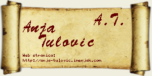 Anja Tulović vizit kartica